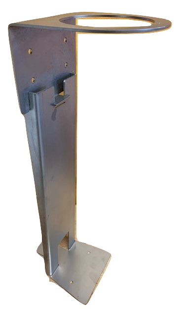 Metal stand side angle no background.